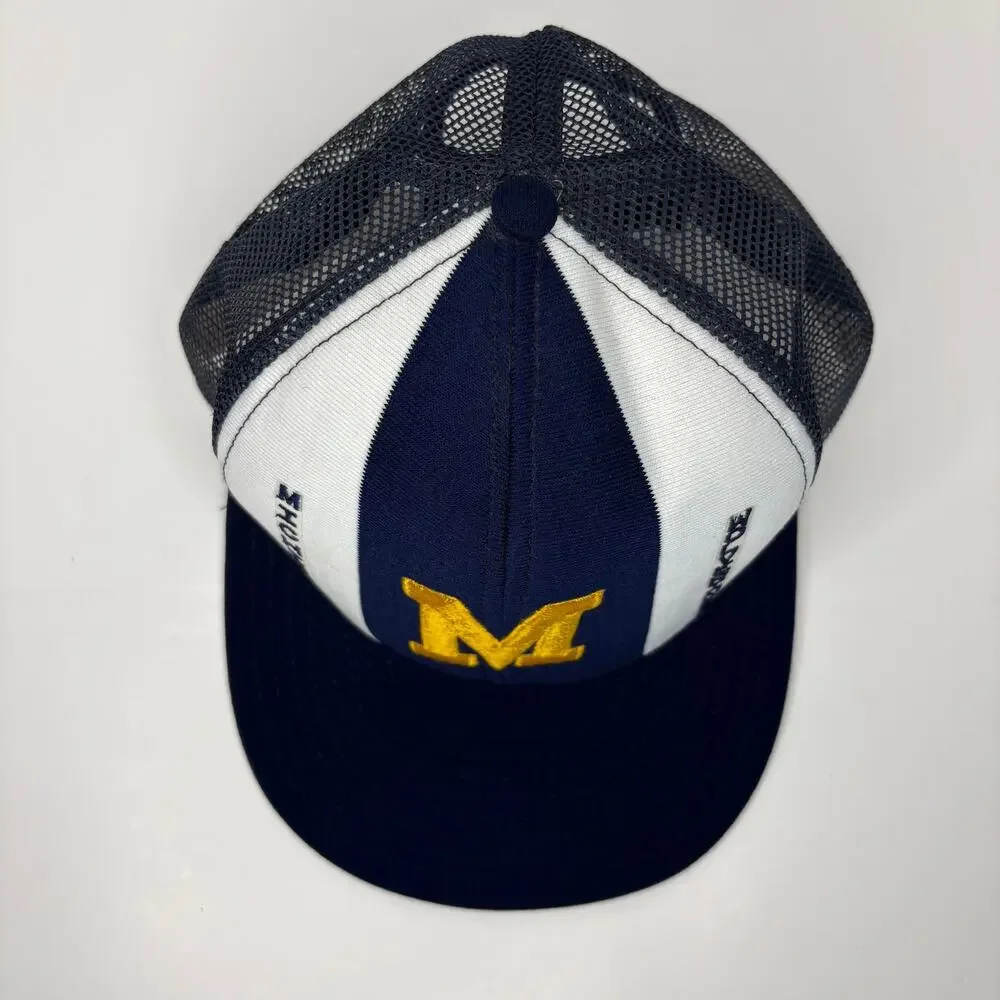 Vintage Lucky Strip Michigan Wolverines Snapback Mesh Hat